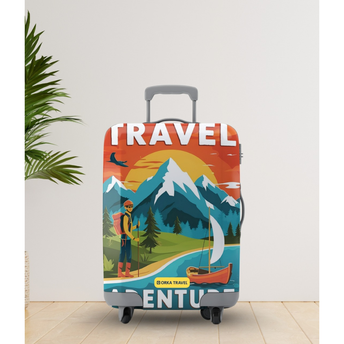 Orka Travel Digital Printed Spandex Fabric Luggage Sleeve Cover (D9)